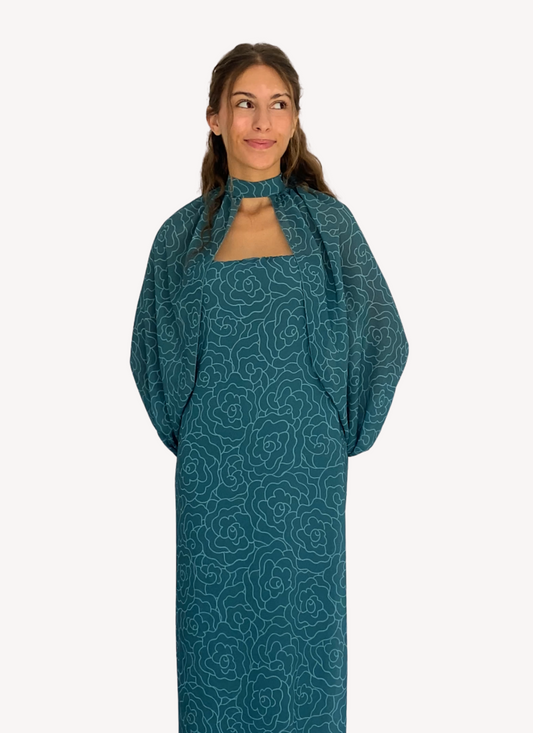 "Noia" Vestido Azul con Mangas
