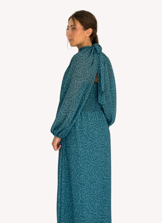 "Noia" Vestido Azul con Mangas